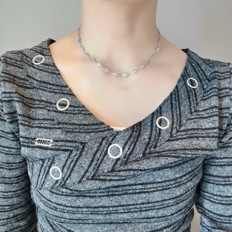 silver choker necklace（heart/flower/dolphin/star/wave）