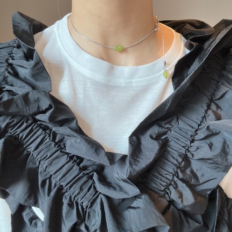 stone slide necklace-peridot-