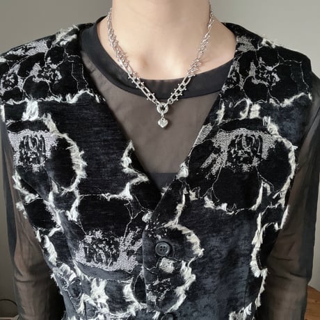 tsubu tsubu chain heart necklace-silver-