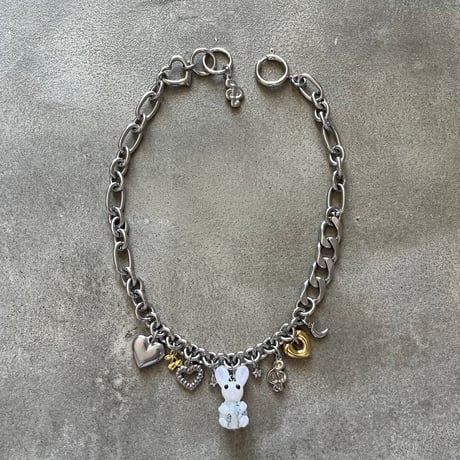 glass rabbit charm necklace