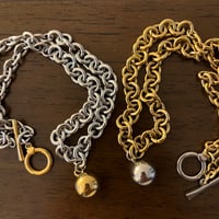 big ball charm necklace⋆｡˚𖦹（silver/gold）