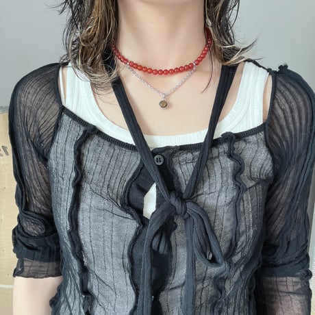 《再販》stone necklace-carnelian × tiger eye