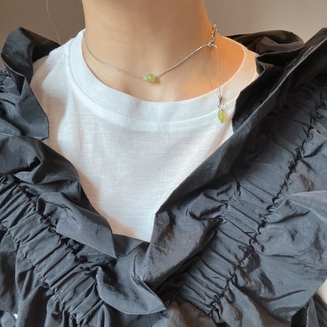 stone slide necklace-peridot-