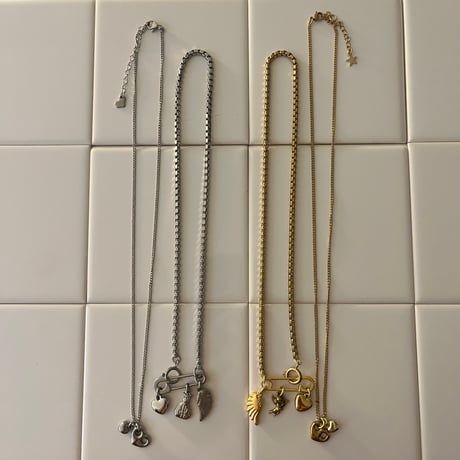 layered necklace set𓆩ꨄ︎𓆪 ༝༚（silver/gold）