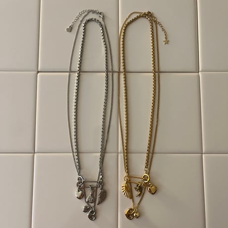 layered necklace set𓆩ꨄ︎𓆪 ༝༚（silver/gold）