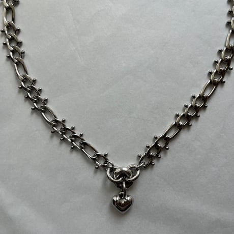 tsubu tsubu chain heart necklace-silver-