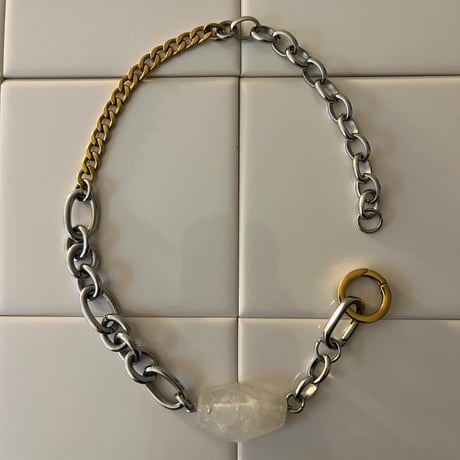 《再販》big stone necklace-quartz-