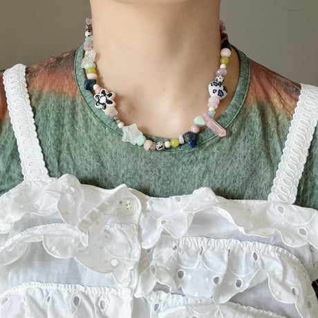 stone necklace-fancy mix-