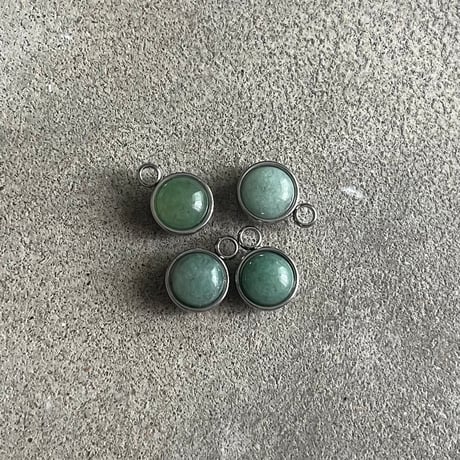 《再販》stone necklace-leopard skin jasper × green aventurine