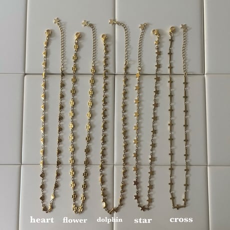 gold choker necklace（heart/flower/dolphin/star/cross）