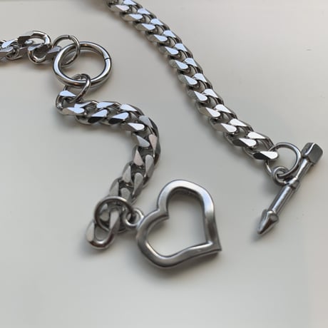 2way heart  necklace