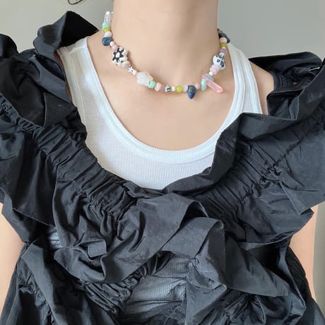 stone necklace-fancy mix-