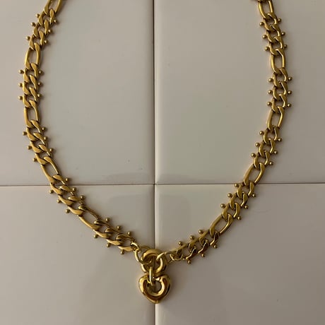 tsubu tsubu chain heart necklace-gold-