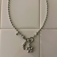 flower charm ball chain necklace𐦍˖˚ֶָ֢ ‧࿔