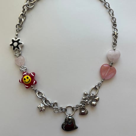 glass smiley necklace