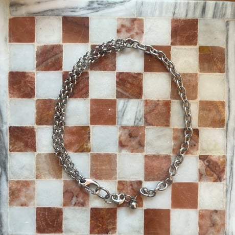 edge link necklace -silver-