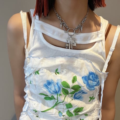 ribbon♡skull necklace