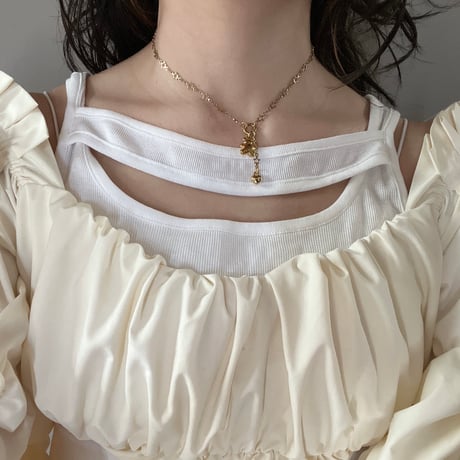 bear charm  necklace𖦹๋࣭ ⭑（silver/gold）