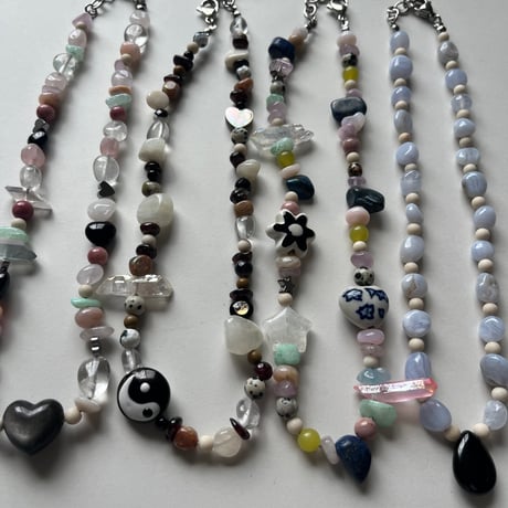 stone necklace-fancy mix-