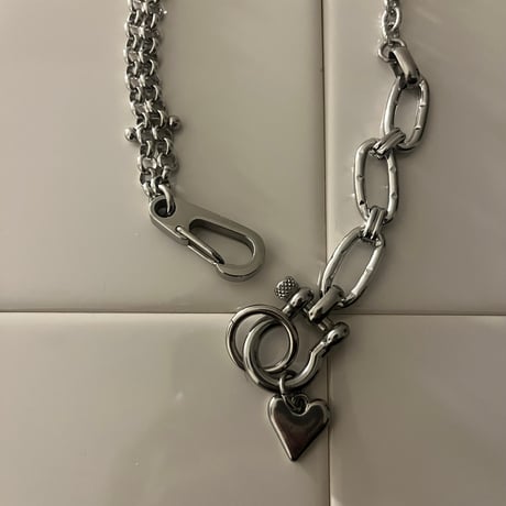 anchor shackle necklace-heart-