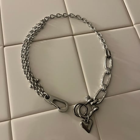 anchor shackle necklace-heart-