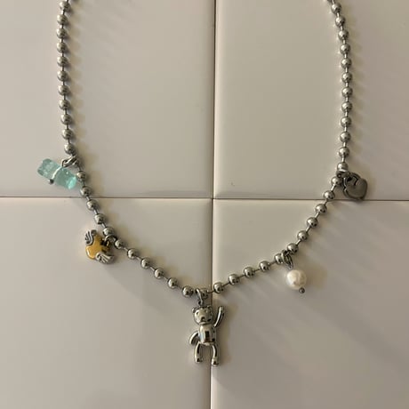 bear charm ball chain necklaceʕ•ᴥ•ʔ♡