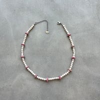 stone necklace ✩*♡ྀི ˖ ⊹（rhodonite\fossil）