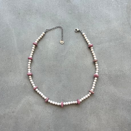 stone necklace ✩*♡ྀི ˖ ⊹（rhodonite\fossil）