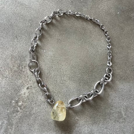 《再販》big stone necklace-citrine-
