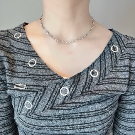 silver choker necklace（heart/flower/dolphin/star/wave）