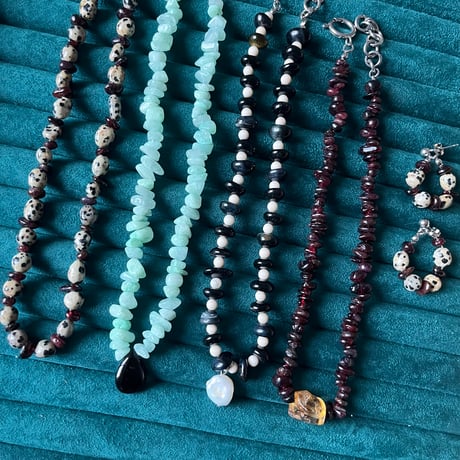 stone necklace- amazonite×black onyx