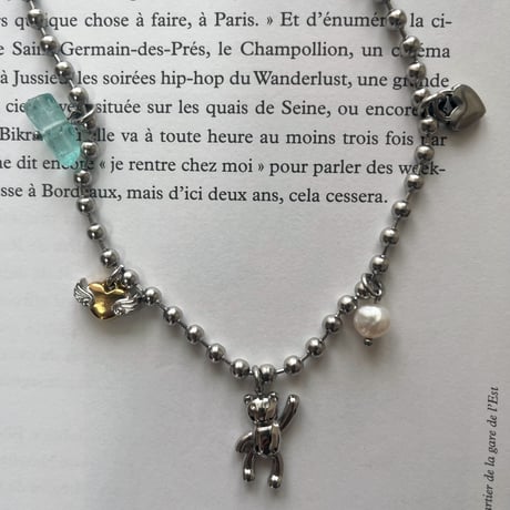 bear charm ball chain necklaceʕ•ᴥ•ʔ♡