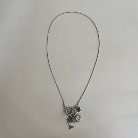 snake chain necklace-dolphin-