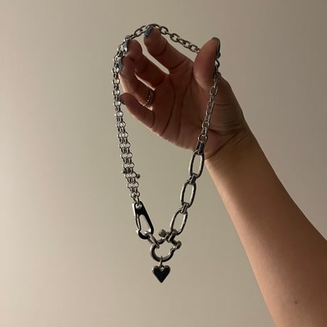 anchor shackle necklace-heart-