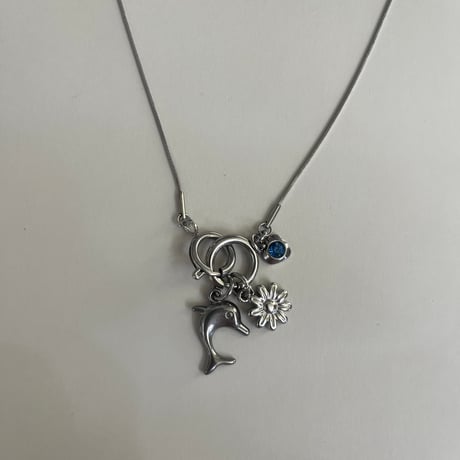 snake chain necklace-dolphin-
