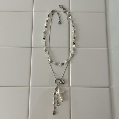 pearl cross charm necklace