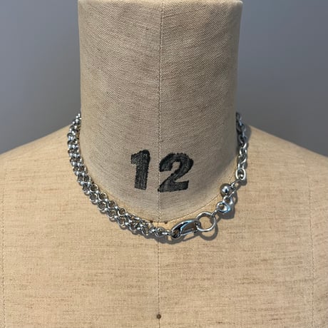 edge link necklace -silver-