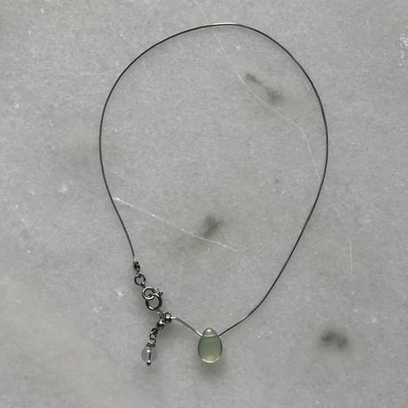 stone slide necklace-fluorite（green）