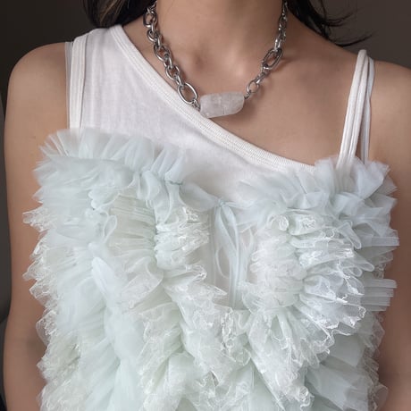 《再販》big stone necklace-quartz-（all silver）