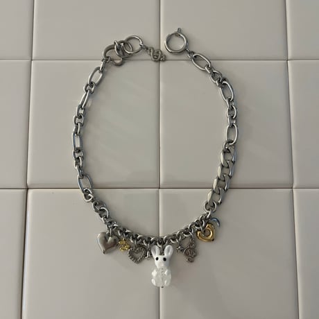 glass rabbit charm necklace