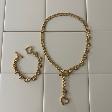 2way heart necklace *๑♡՞-gold-