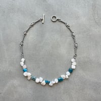 stone necklace ☠︎︎ ⋆₊ ♱ (moonstone/apatite）