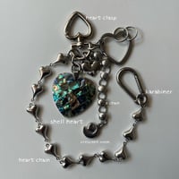 bag charm key chain-shell heart-