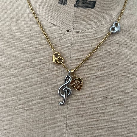 melody heart necklace𐔌♫ྀི𓈒 ݁⋆