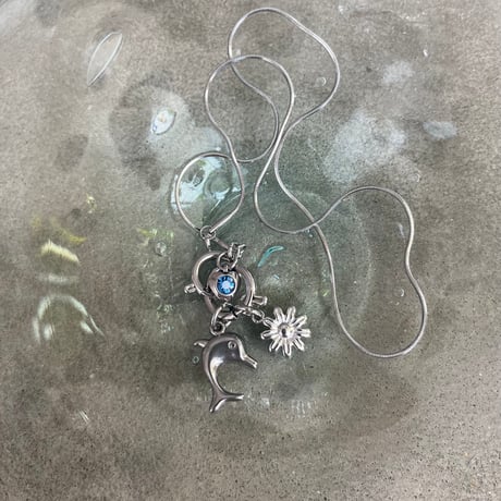 snake chain necklace-dolphin-