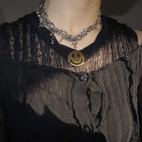 smile charm necklace𖦹๋࣭ ⭑☺︎