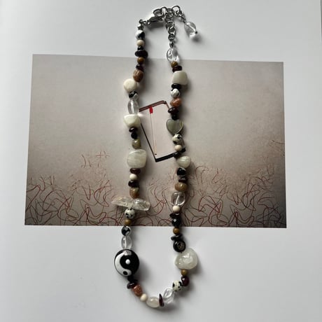 stone necklace-yin yang mix-