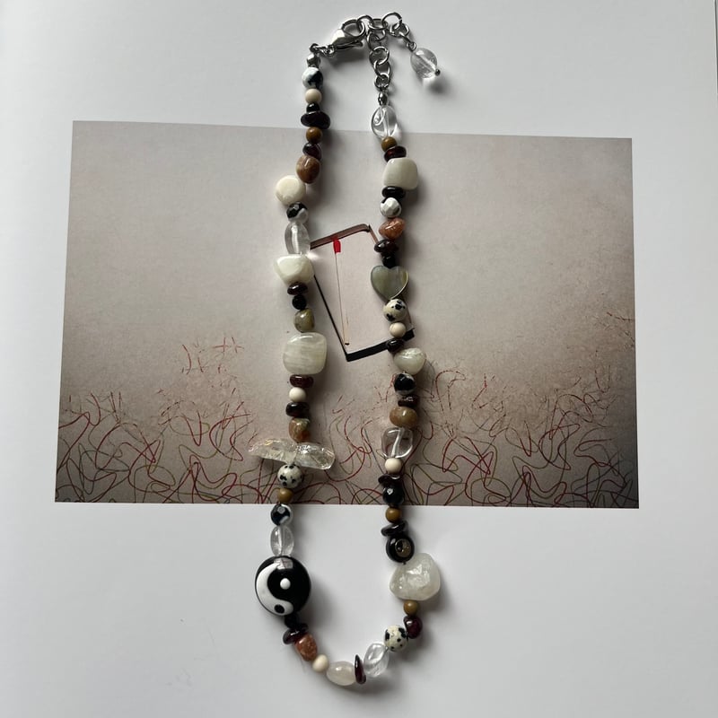 stone necklace-yin yang mix- | chipie