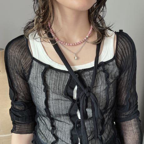 《再販》stone necklace-rhodonite × picture jasper