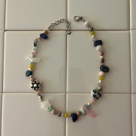 stone necklace-fancy mix-